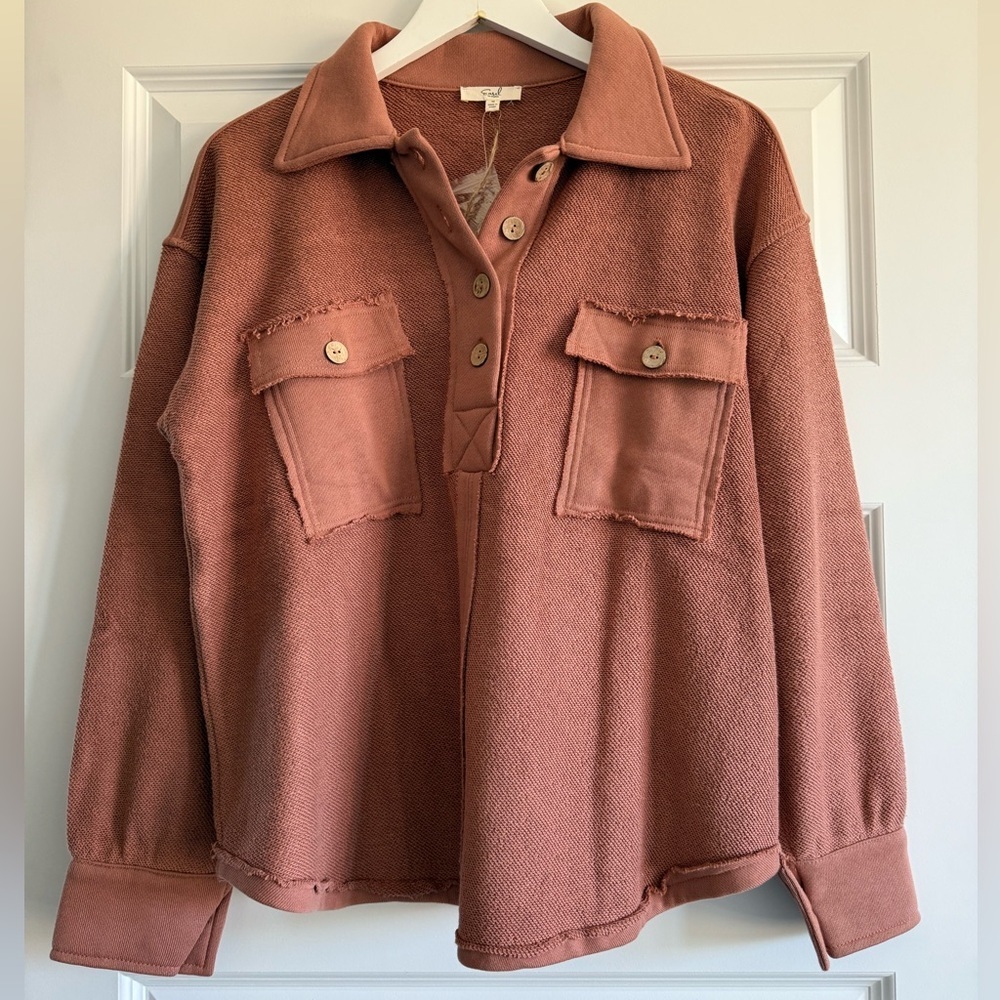 Easel Terry Knit Pullover – Size Medium NWT